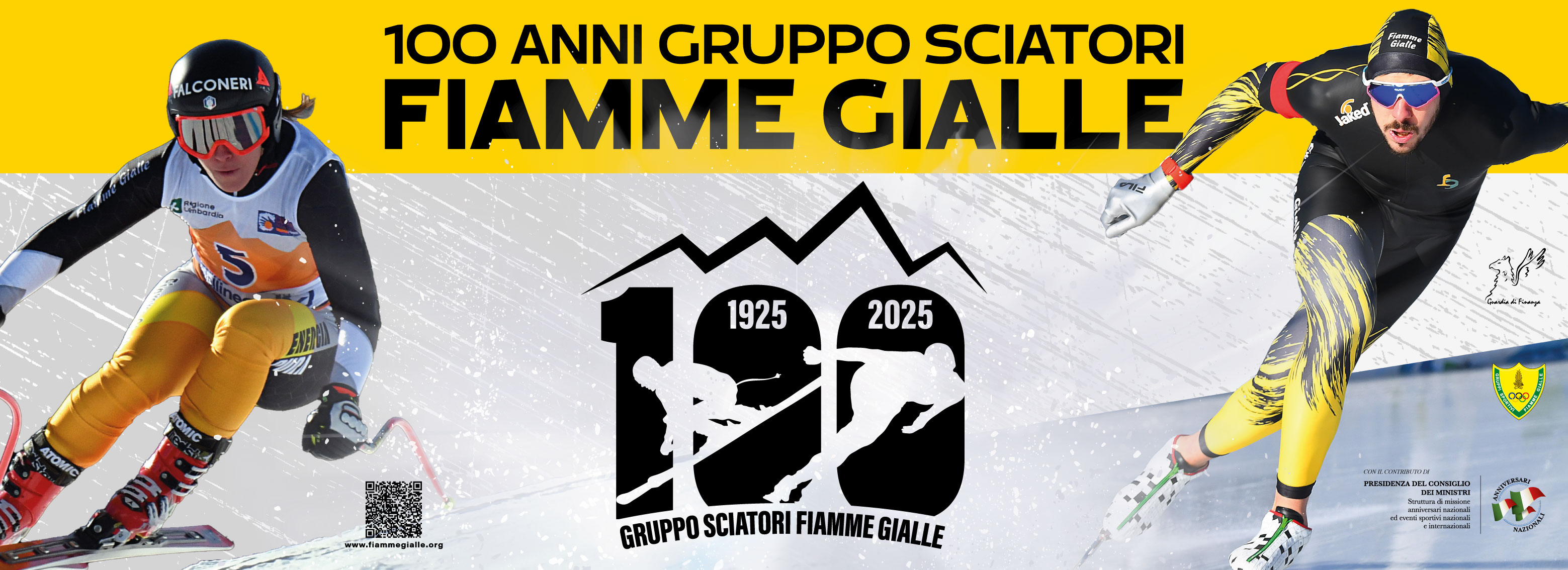 100 anni gruppo sciatori fiamme gialle