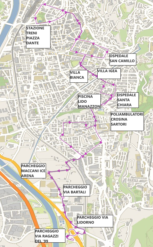 LINEA 18 OSPEDALI PARCHEGGI